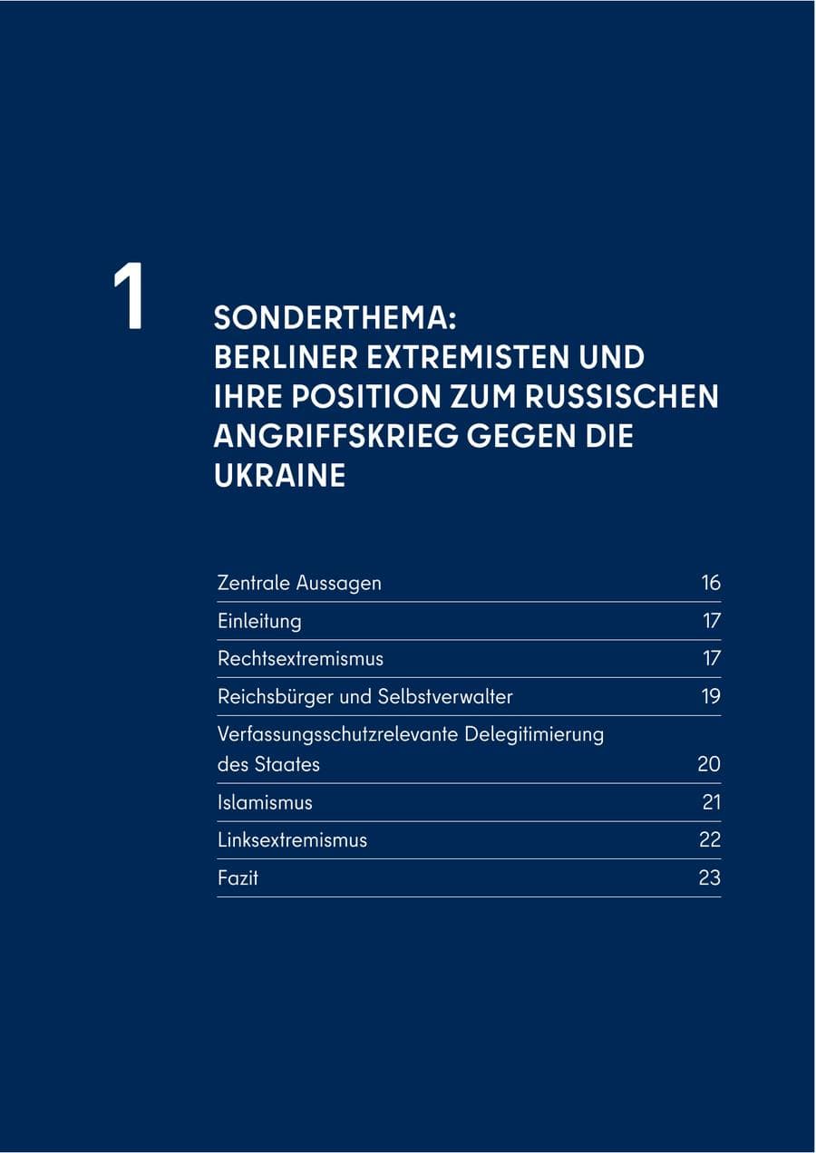 Seite 15 des Verfassungsschutzbericht 2022 Berlin