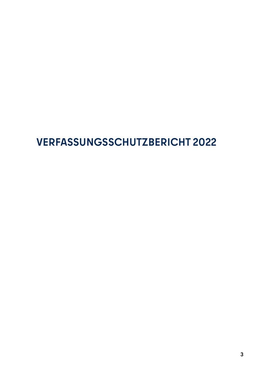 Seite 3 des Verfassungsschutzbericht 2022 Berlin