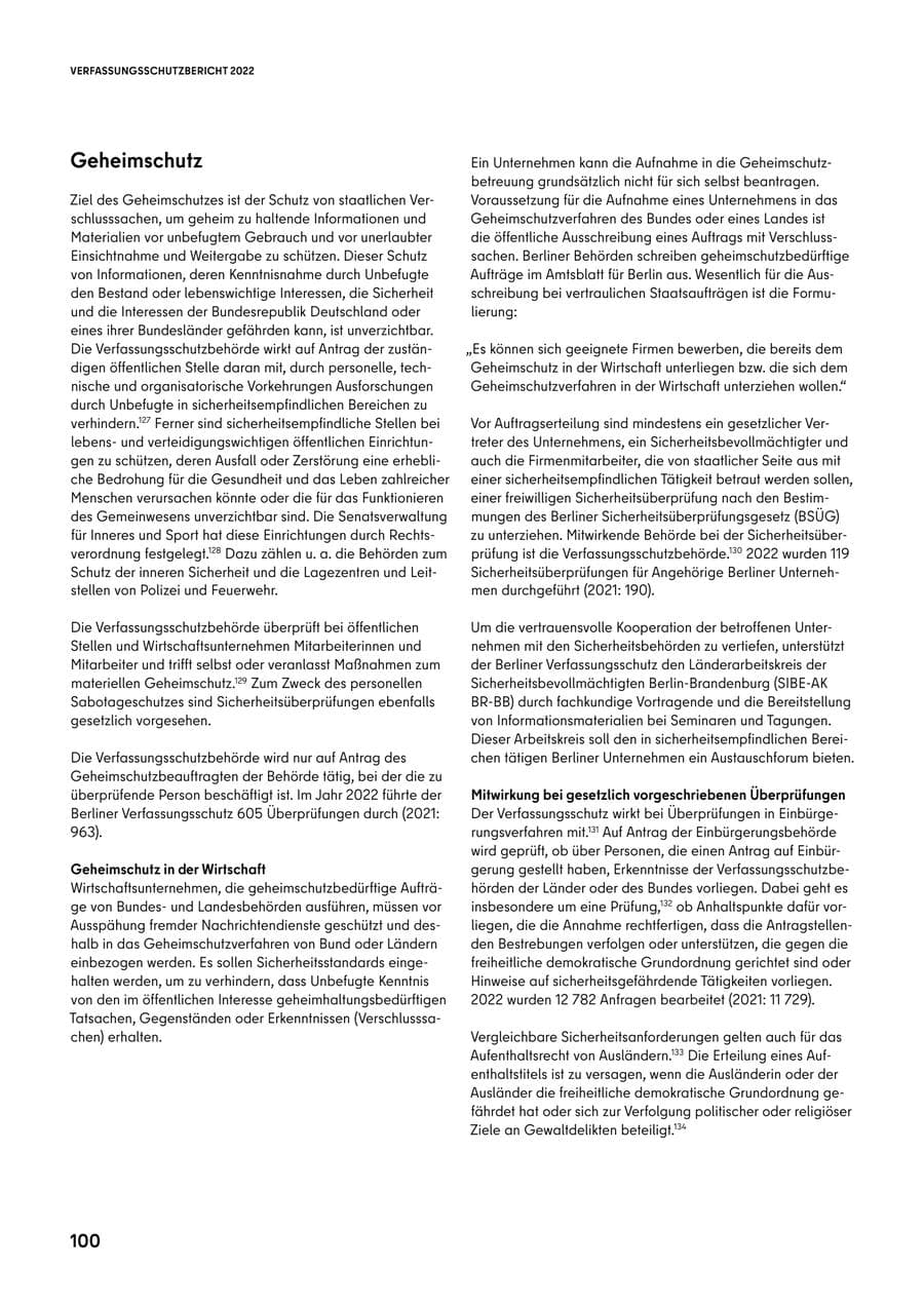 Seite 100 des Verfassungsschutzbericht 2022 Berlin