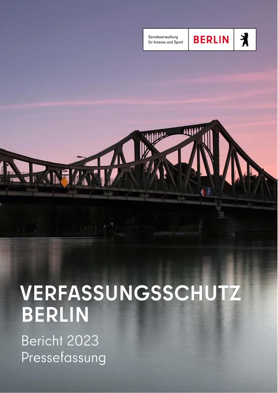 Seite 1 des Verfassungsschutzbericht 2023 Berlin