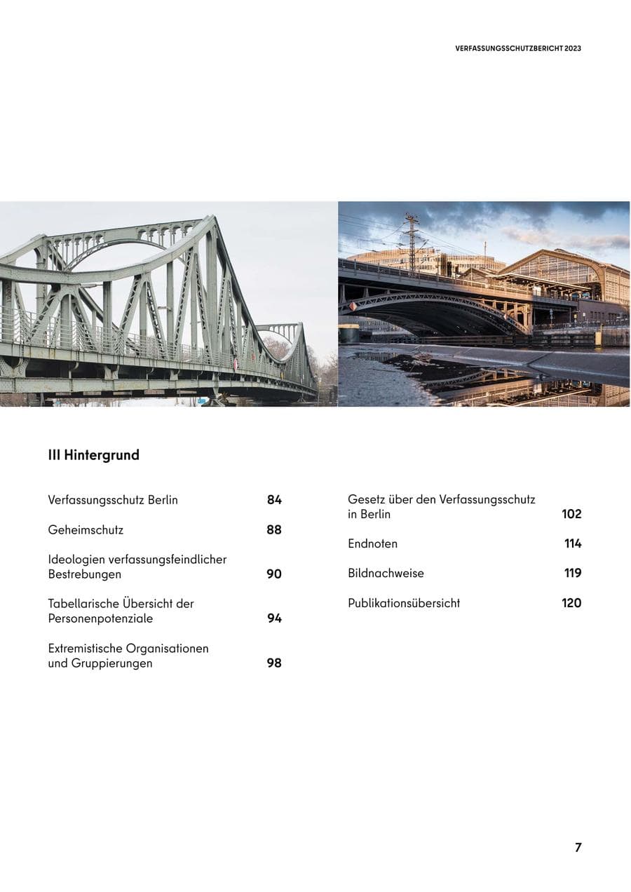 Seite 7 des Verfassungsschutzbericht 2023 Berlin