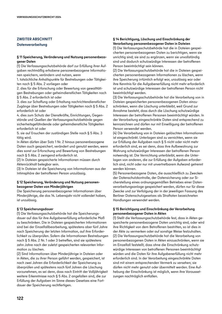 Seite 122 des Verfassungsschutzbericht 2024 Berlin