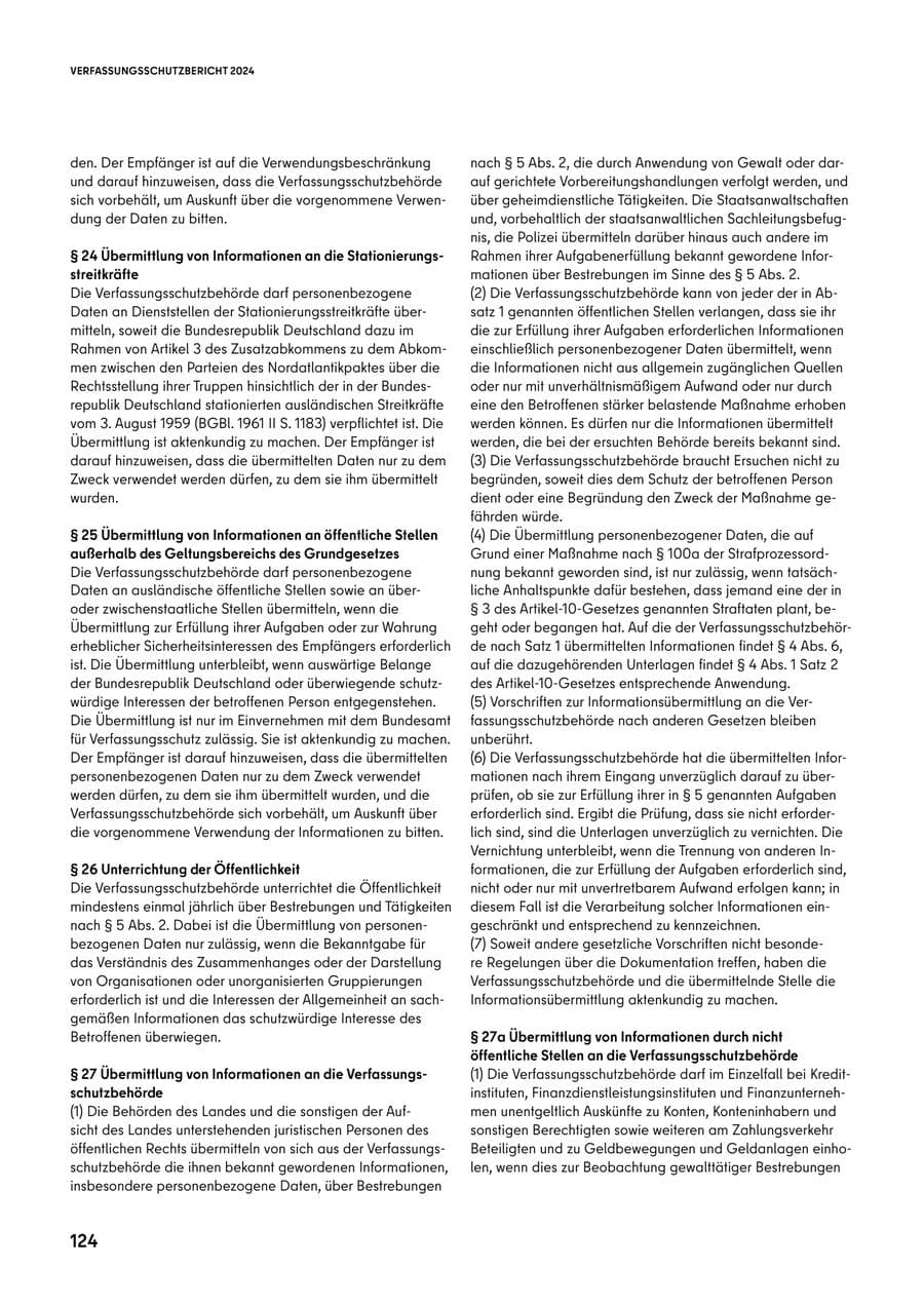 Seite 124 des Verfassungsschutzbericht 2024 Berlin