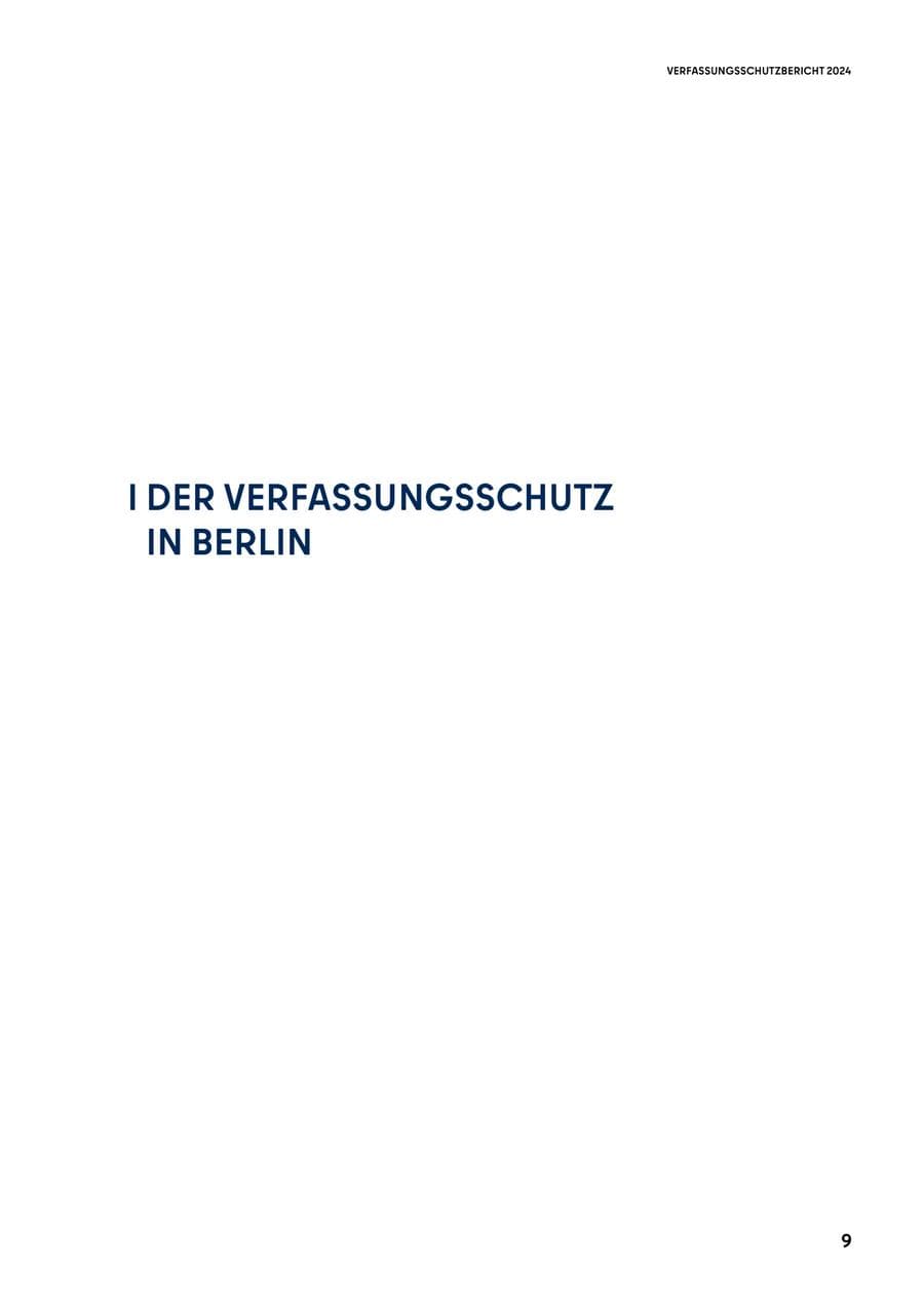 Seite 9 des Verfassungsschutzbericht 2024 Berlin