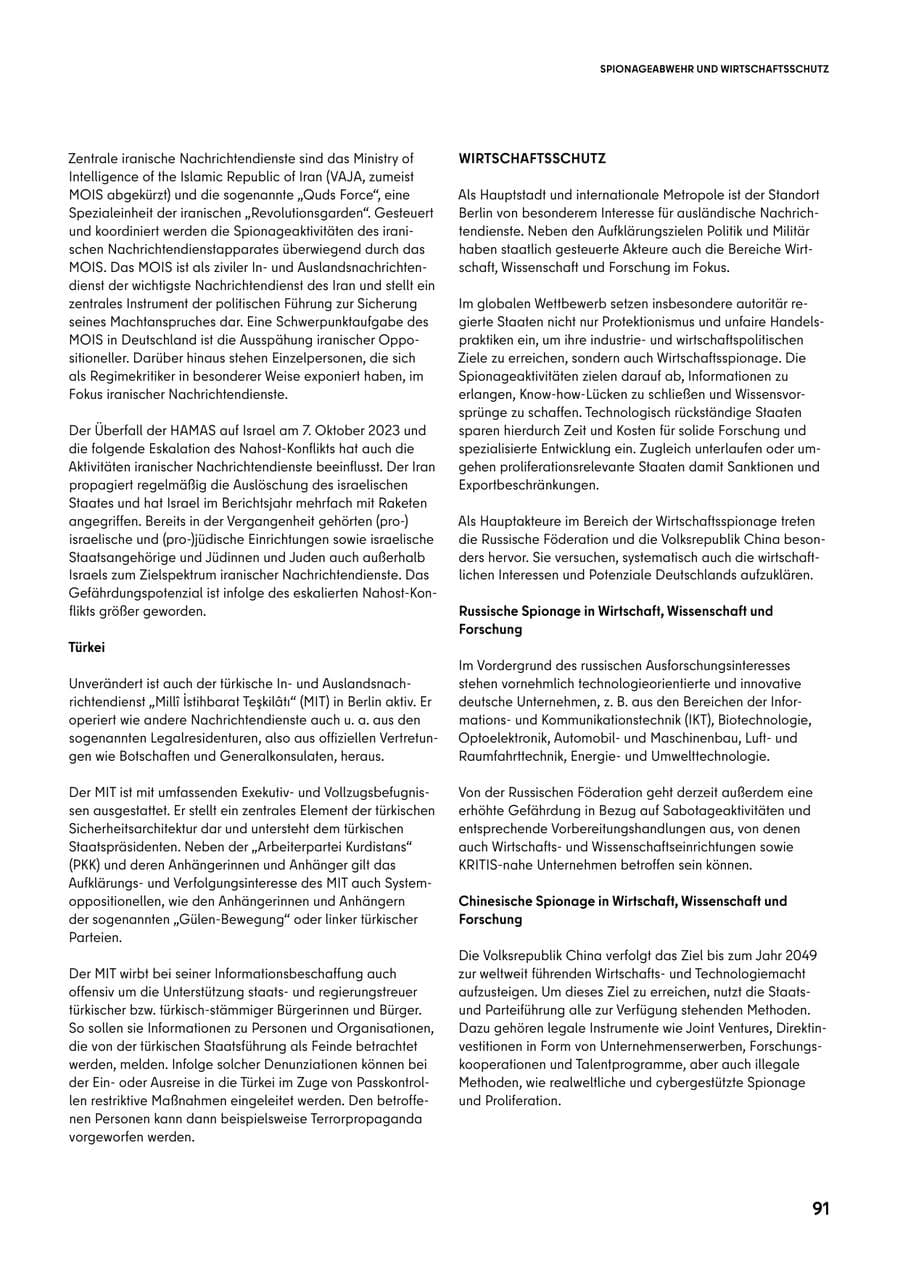 Seite 91 des Verfassungsschutzbericht 2024 Berlin