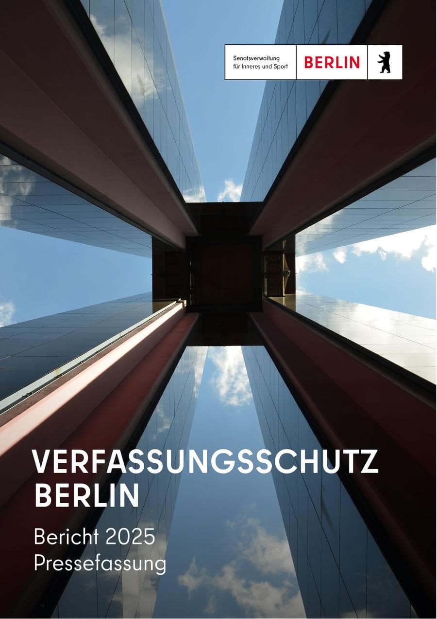 Seite 1 des Verfassungsschutzbericht 2025 Berlin