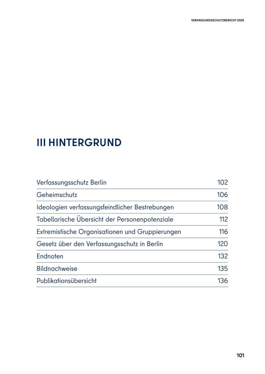 Seite 101 des Verfassungsschutzbericht 2025 Berlin