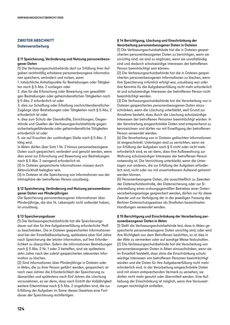 Seite 124 des Verfassungsschutzbericht 2025 Berlin