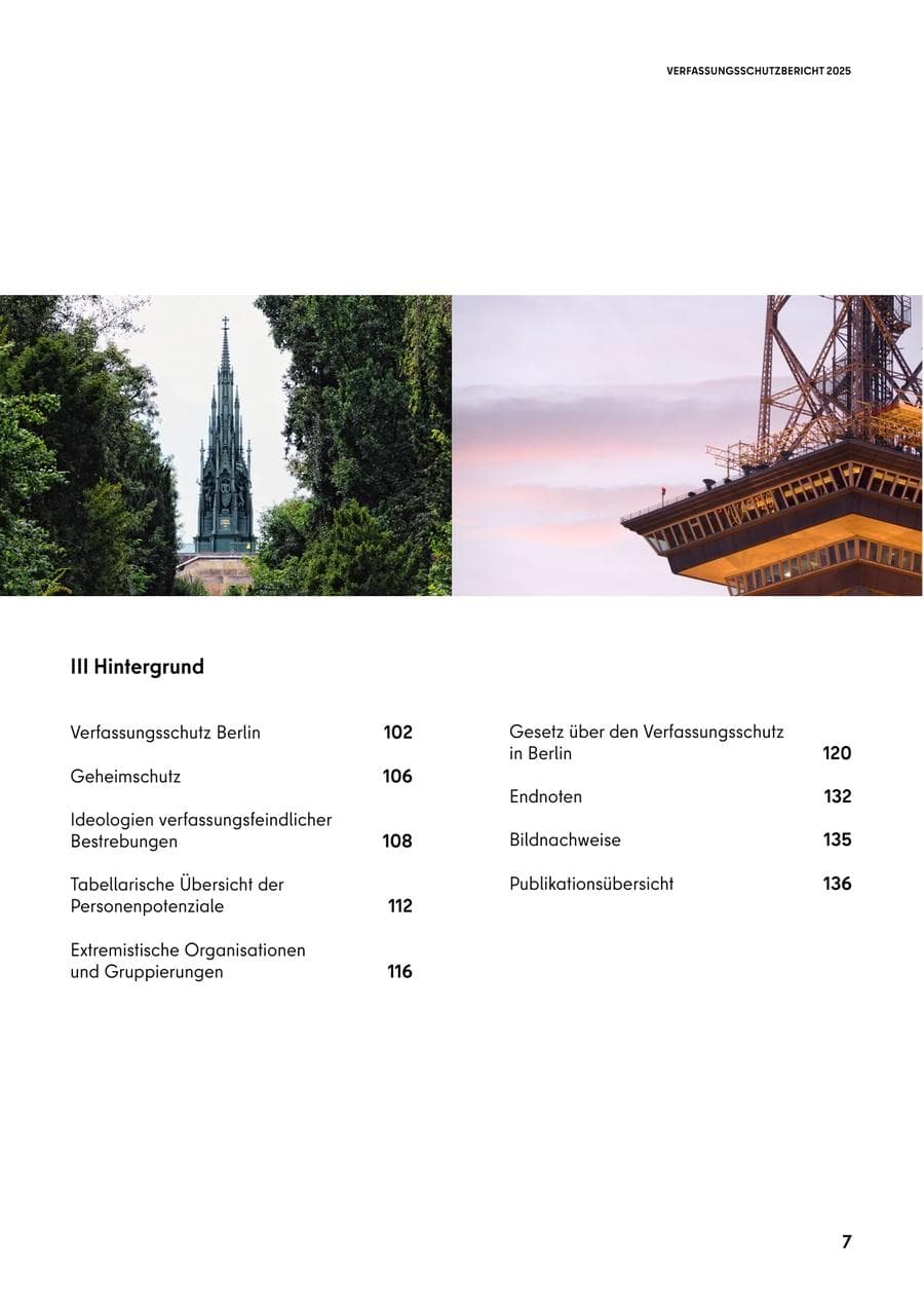 Seite 7 des Verfassungsschutzbericht 2025 Berlin