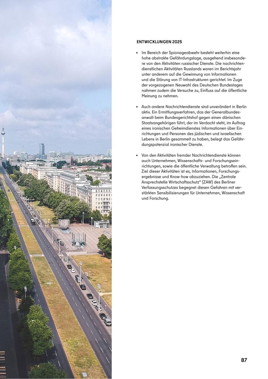 Seite 87 des Verfassungsschutzbericht 2025 Berlin