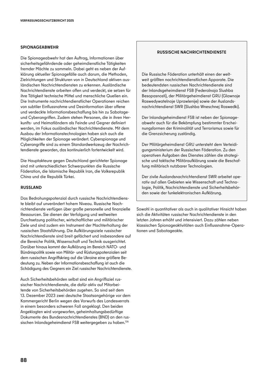 Seite 88 des Verfassungsschutzbericht 2025 Berlin