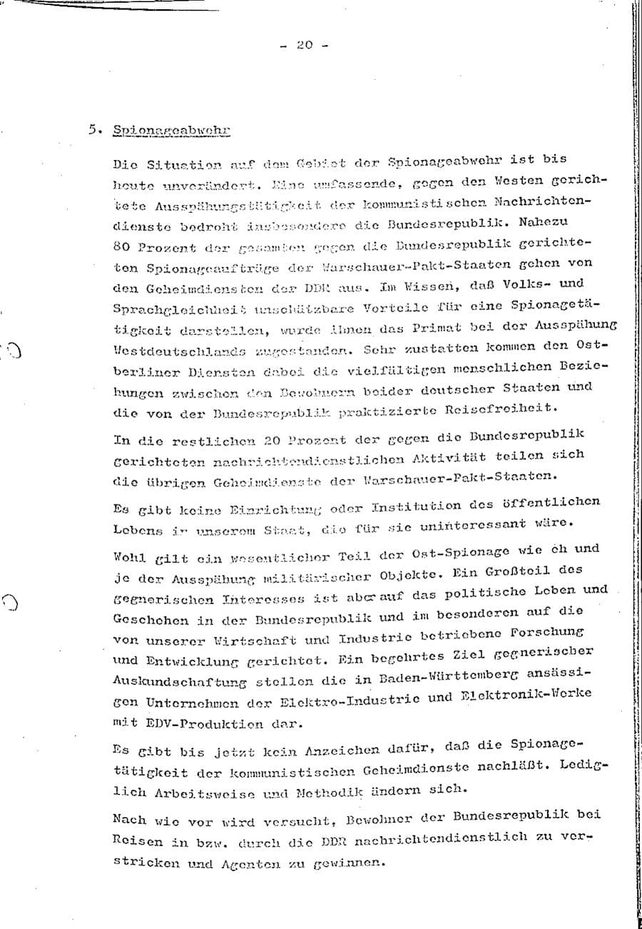 Seite 22 des Verfassungsschutzbericht 1973 Baden-Württemberg