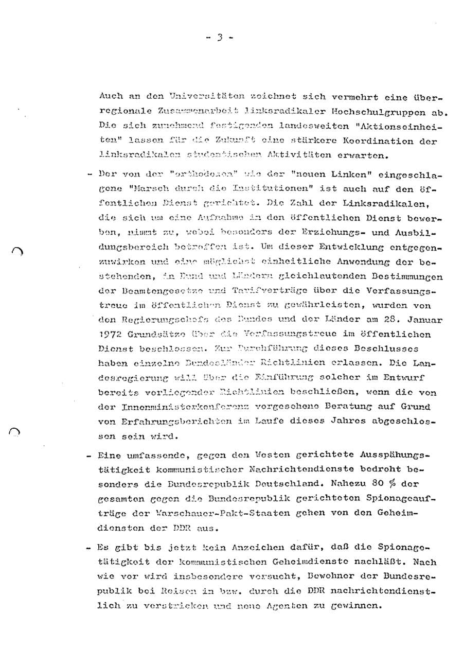 Seite 5 des Verfassungsschutzbericht 1973 Baden-Württemberg