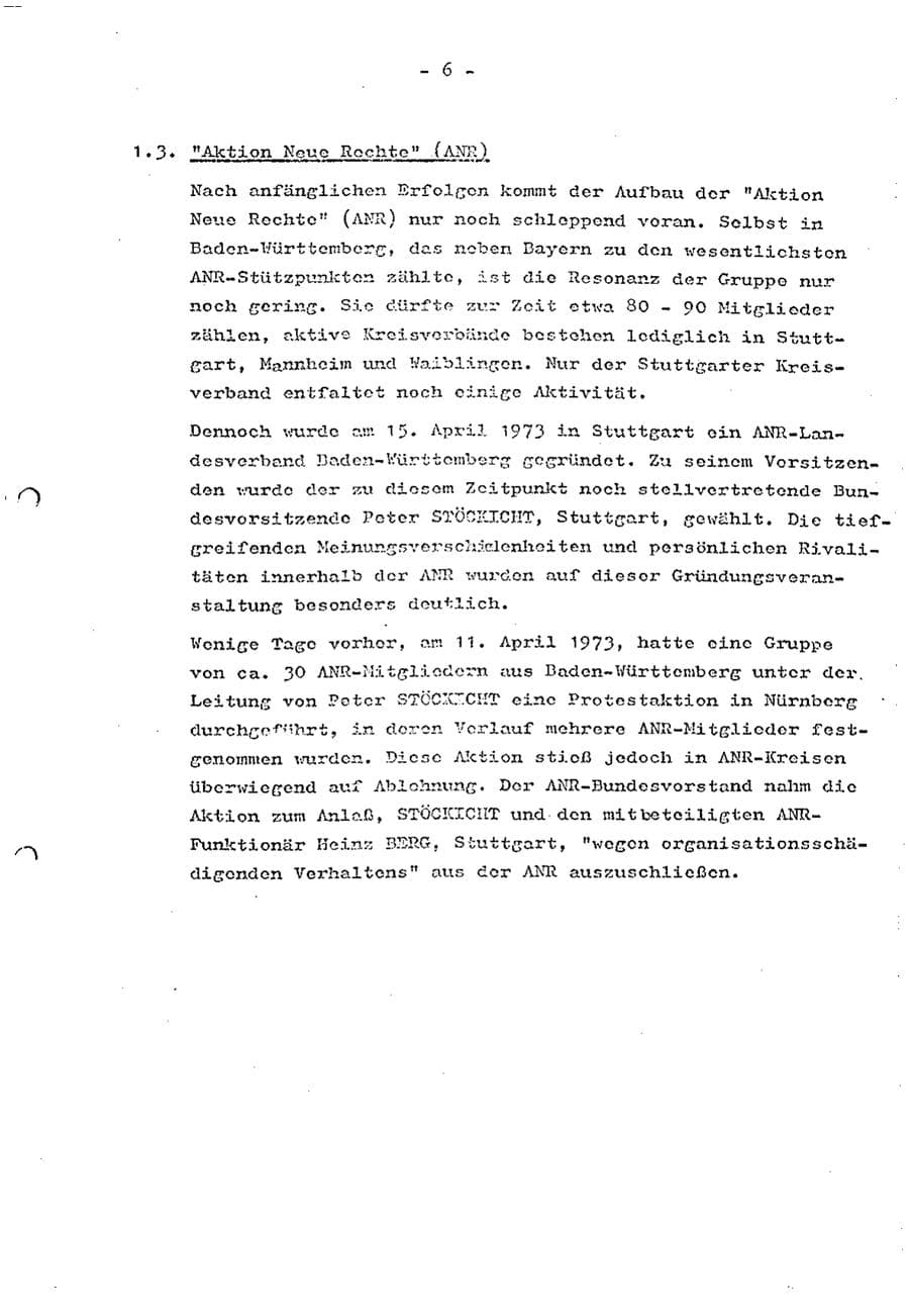 Seite 8 des Verfassungsschutzbericht 1973 Baden-Württemberg