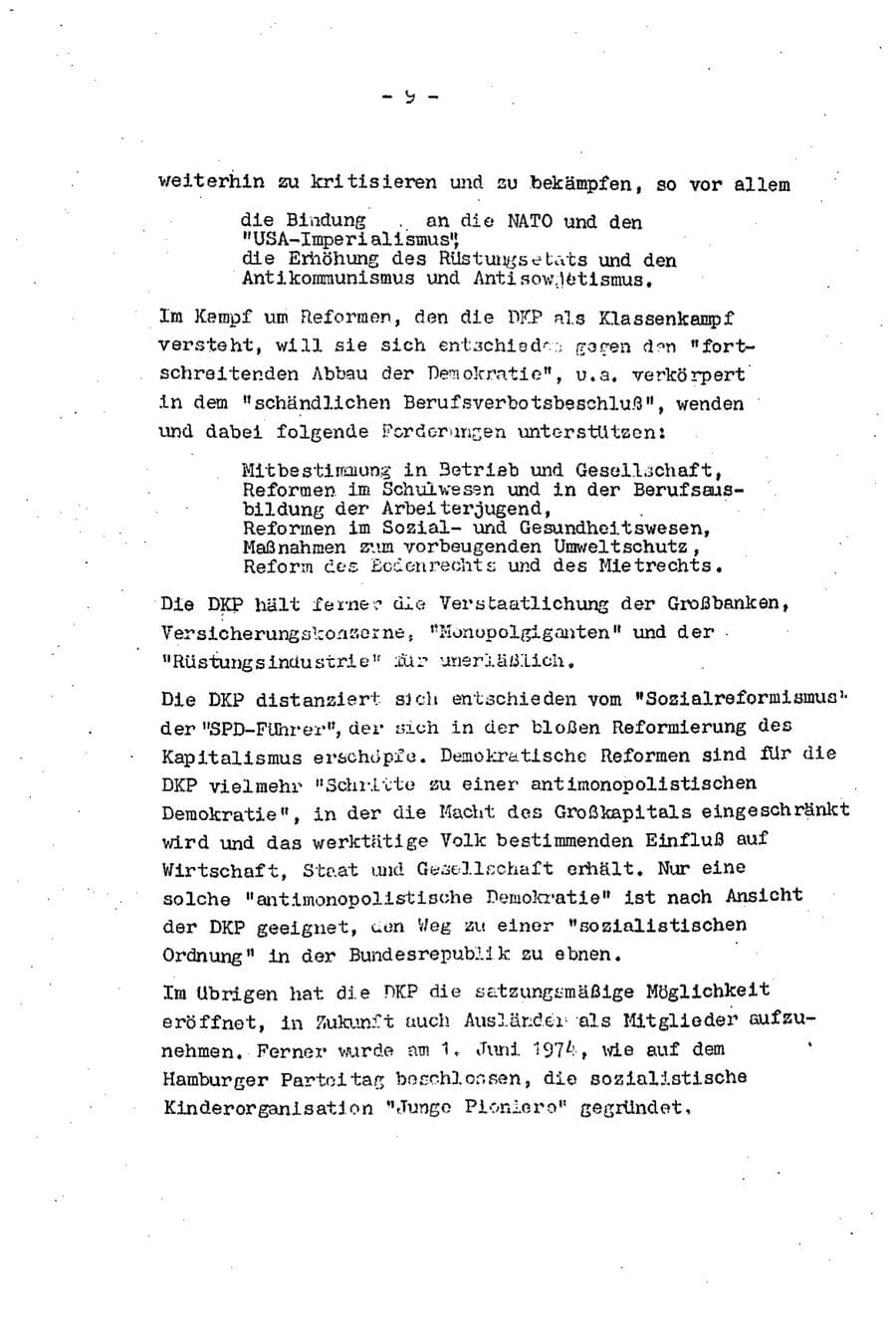 Seite 11 des Verfassungsschutzbericht 1974 Baden-Württemberg