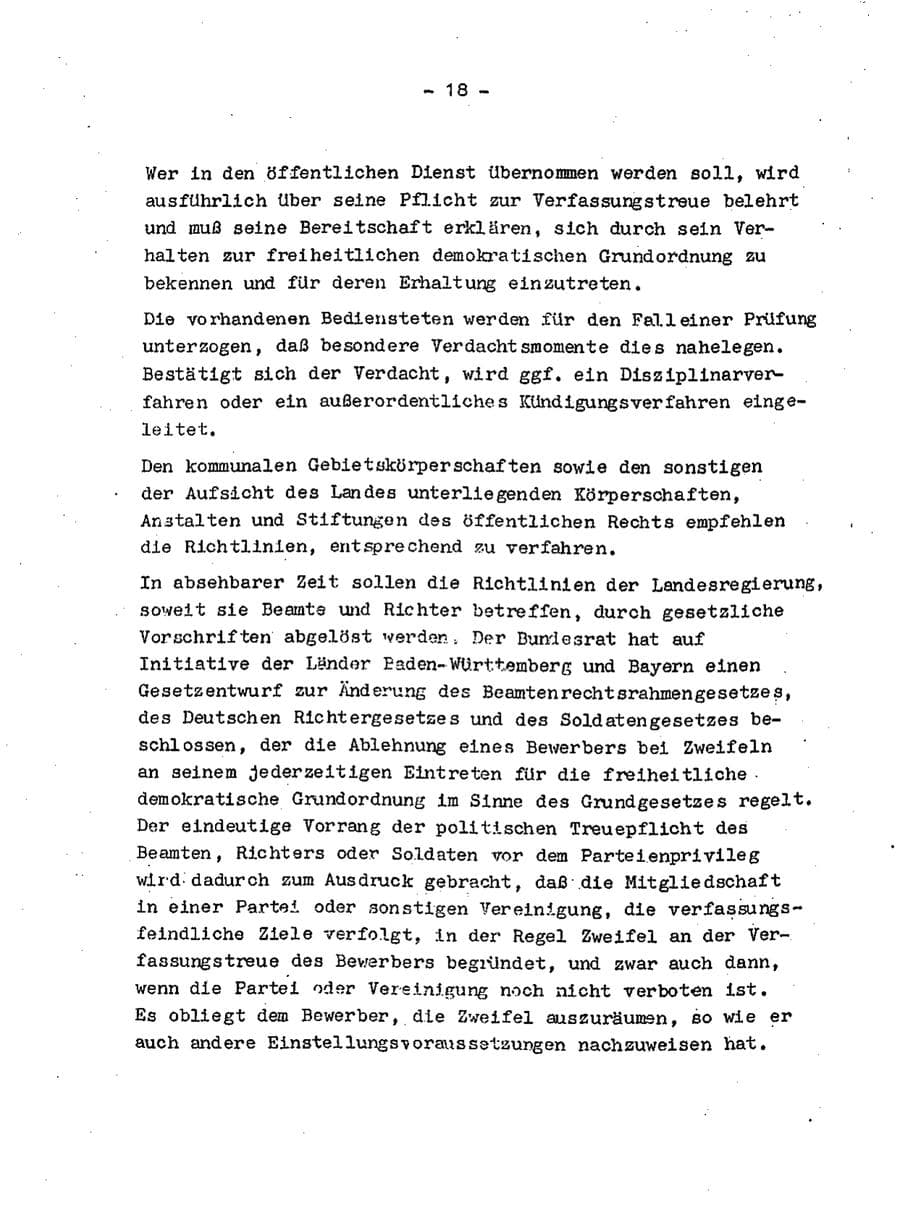 Seite 20 des Verfassungsschutzbericht 1974 Baden-Württemberg