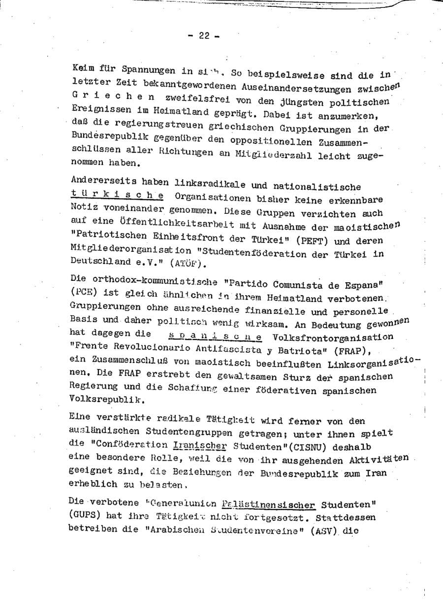 Seite 24 des Verfassungsschutzbericht 1974 Baden-Württemberg