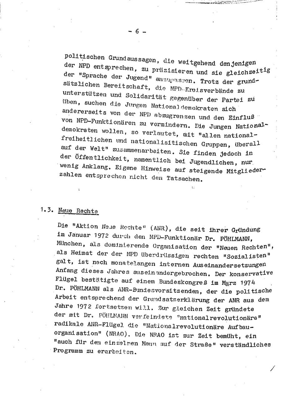 Seite 8 des Verfassungsschutzbericht 1974 Baden-Württemberg