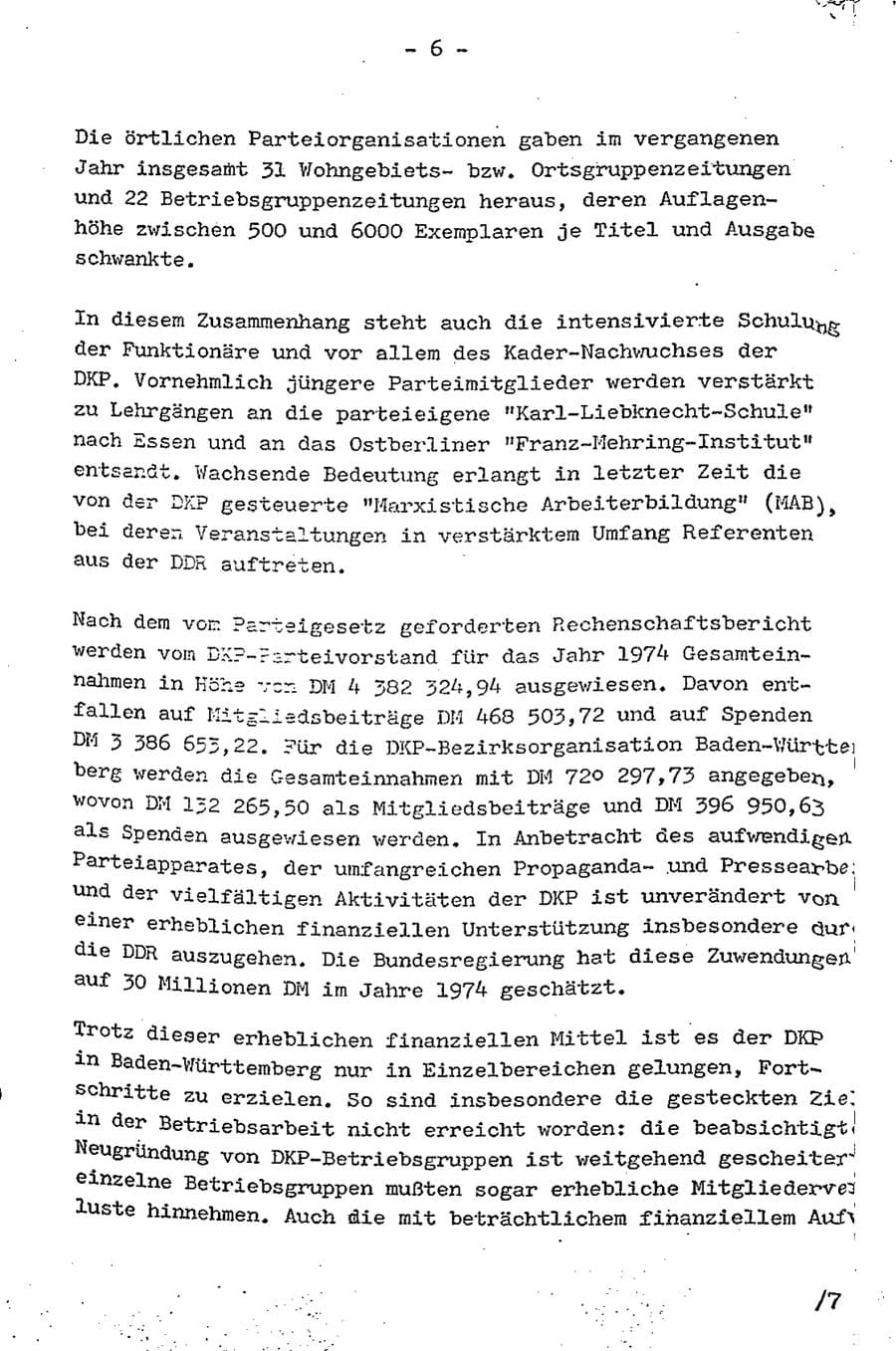 Seite 11 des Verfassungsschutzbericht 1975 Baden-Württemberg