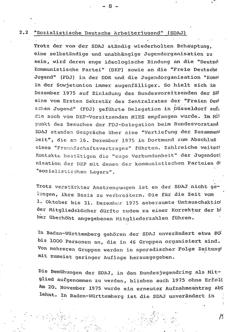 Seite 13 des Verfassungsschutzbericht 1975 Baden-Württemberg