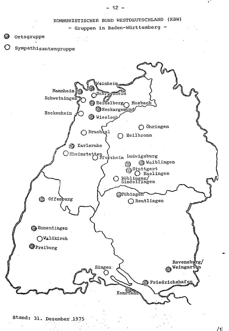 Seite 17 des Verfassungsschutzbericht 1975 Baden-Württemberg