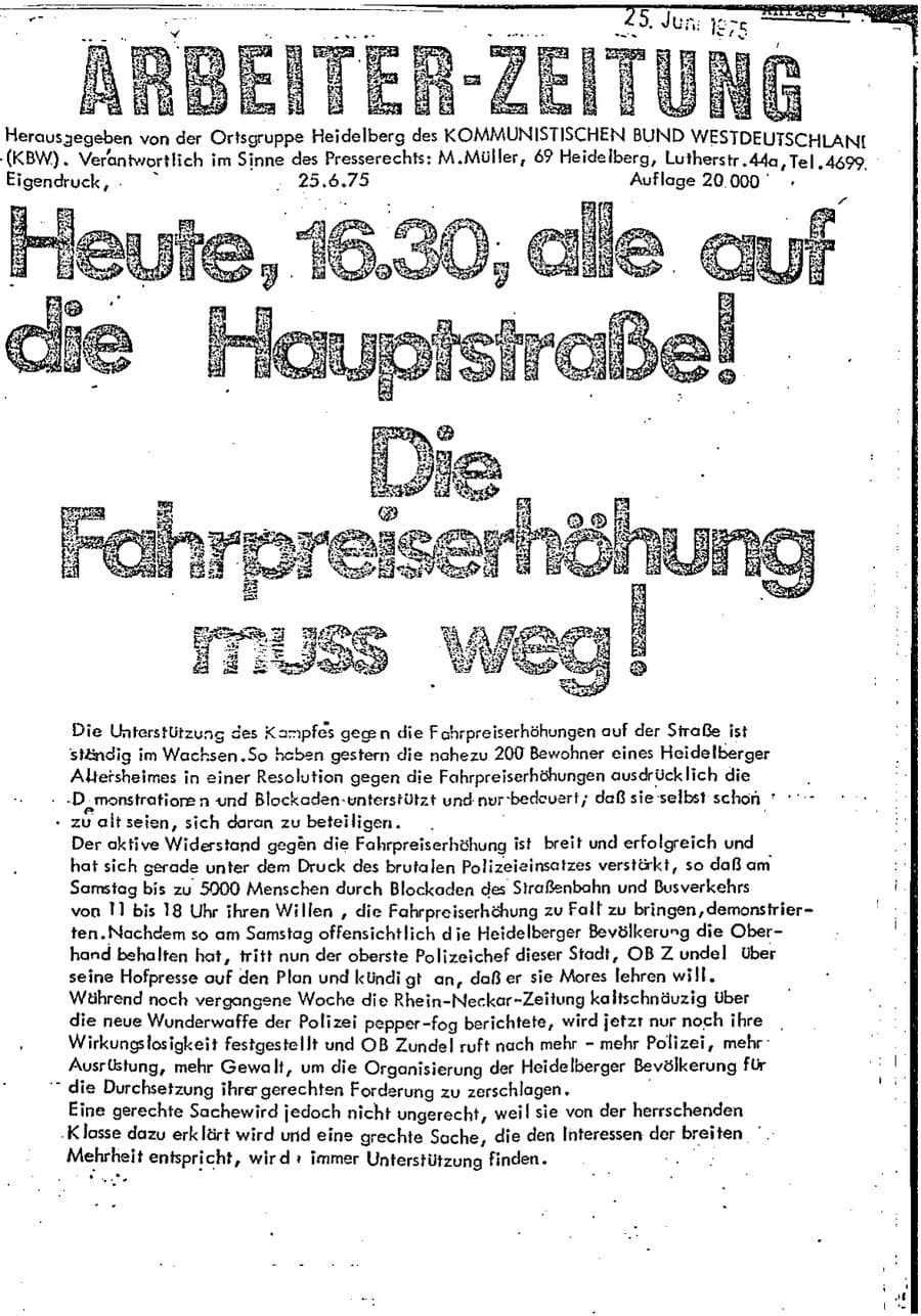 Seite 20 des Verfassungsschutzbericht 1975 Baden-Württemberg