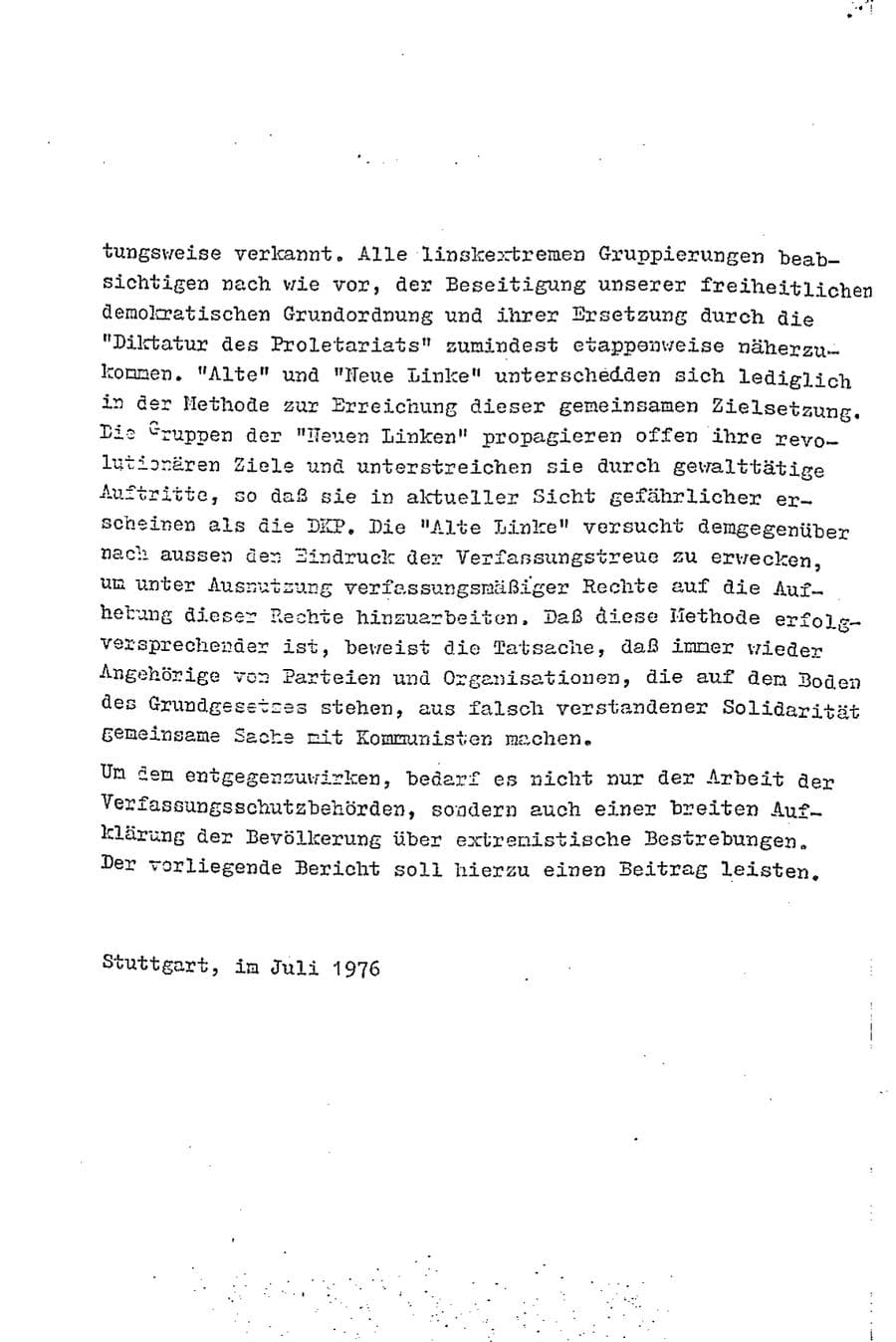 Seite 3 des Verfassungsschutzbericht 1975 Baden-Württemberg
