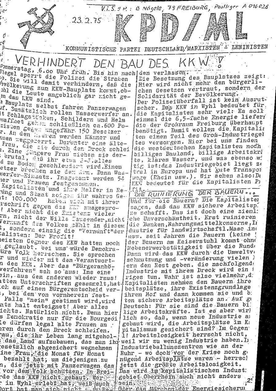 Seite 31 des Verfassungsschutzbericht 1975 Baden-Württemberg
