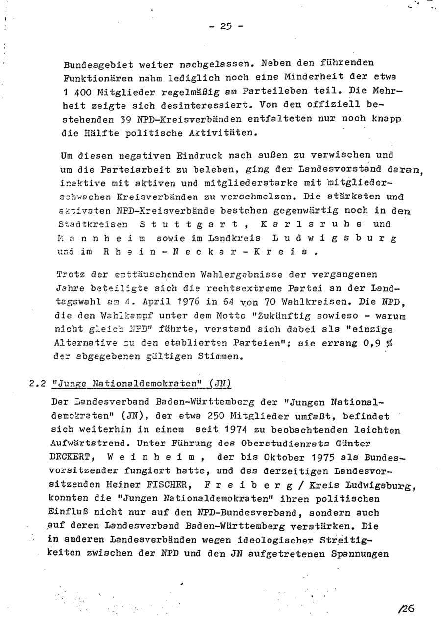 Seite 40 des Verfassungsschutzbericht 1975 Baden-Württemberg
