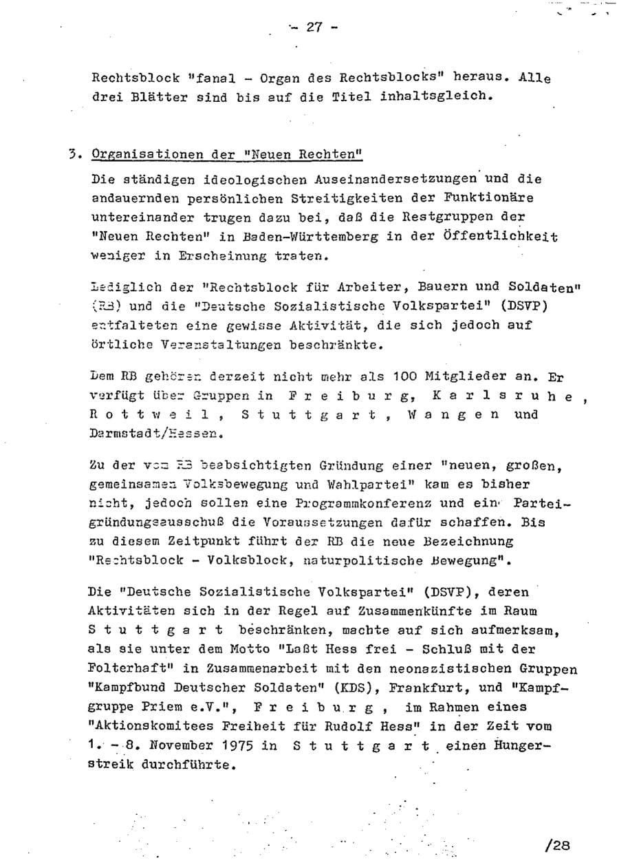 Seite 42 des Verfassungsschutzbericht 1975 Baden-Württemberg