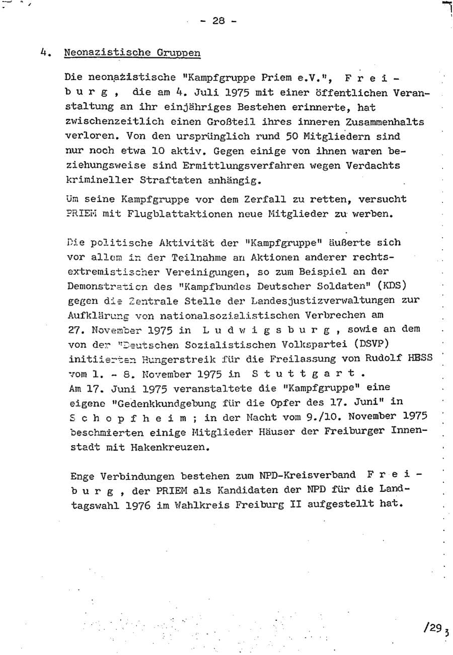 Seite 43 des Verfassungsschutzbericht 1975 Baden-Württemberg