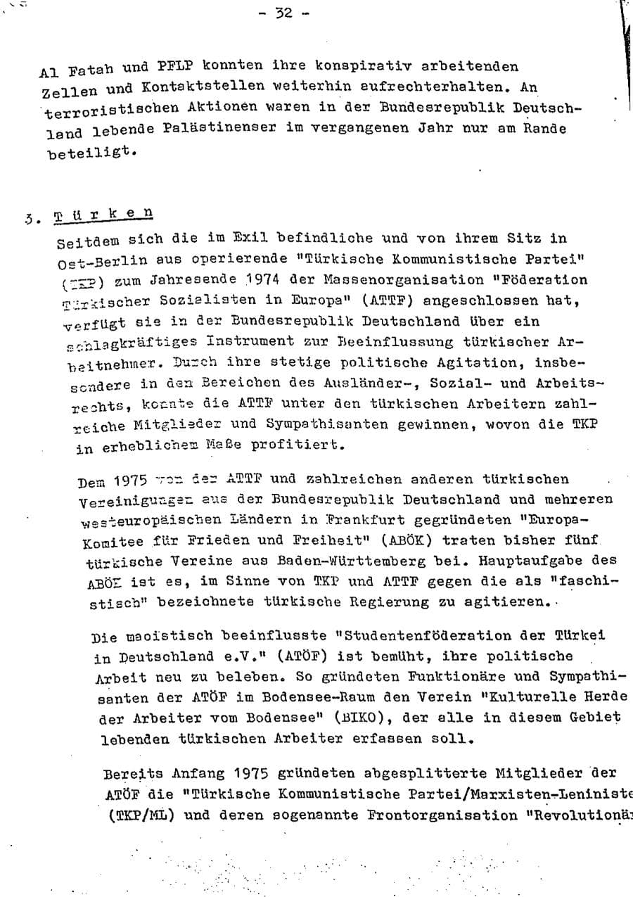 Seite 49 des Verfassungsschutzbericht 1975 Baden-Württemberg