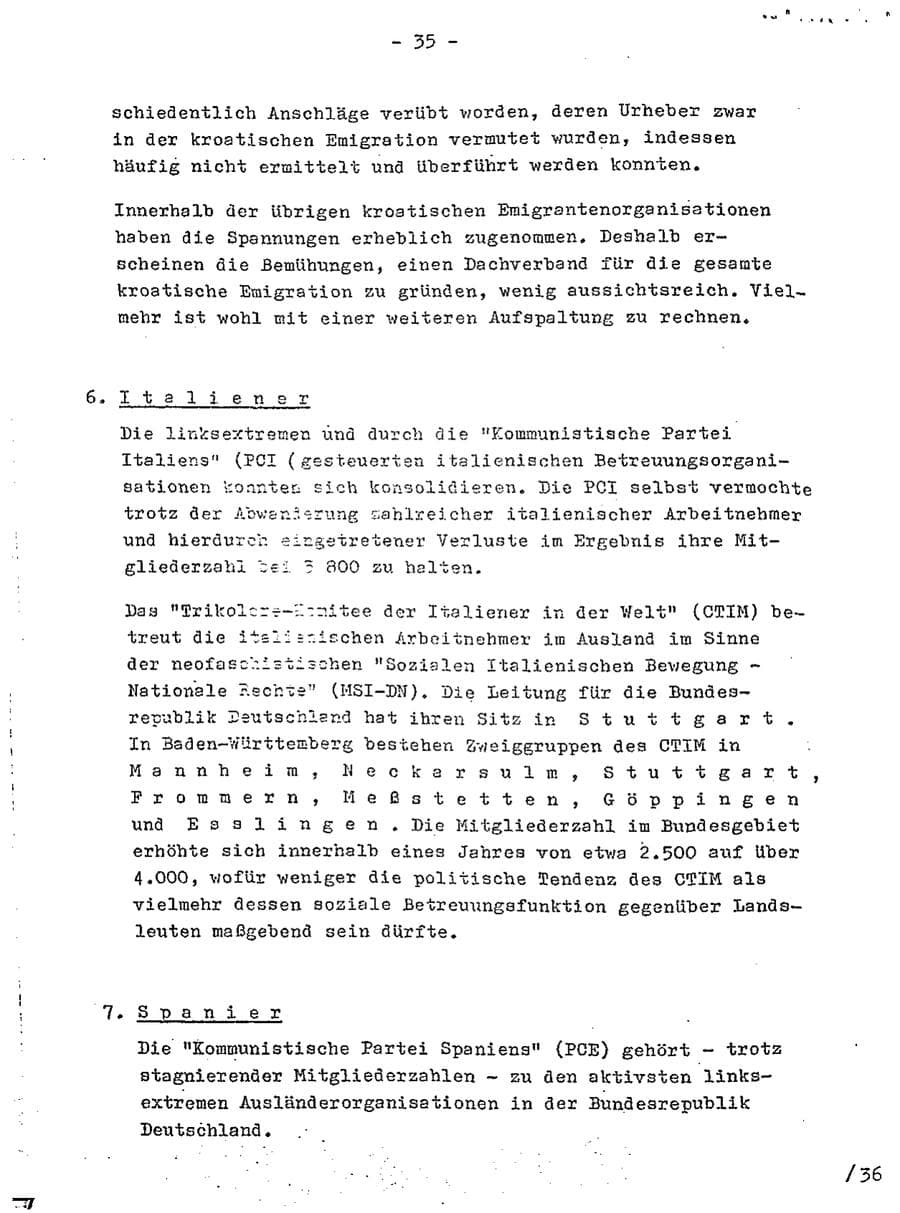 Seite 52 des Verfassungsschutzbericht 1975 Baden-Württemberg