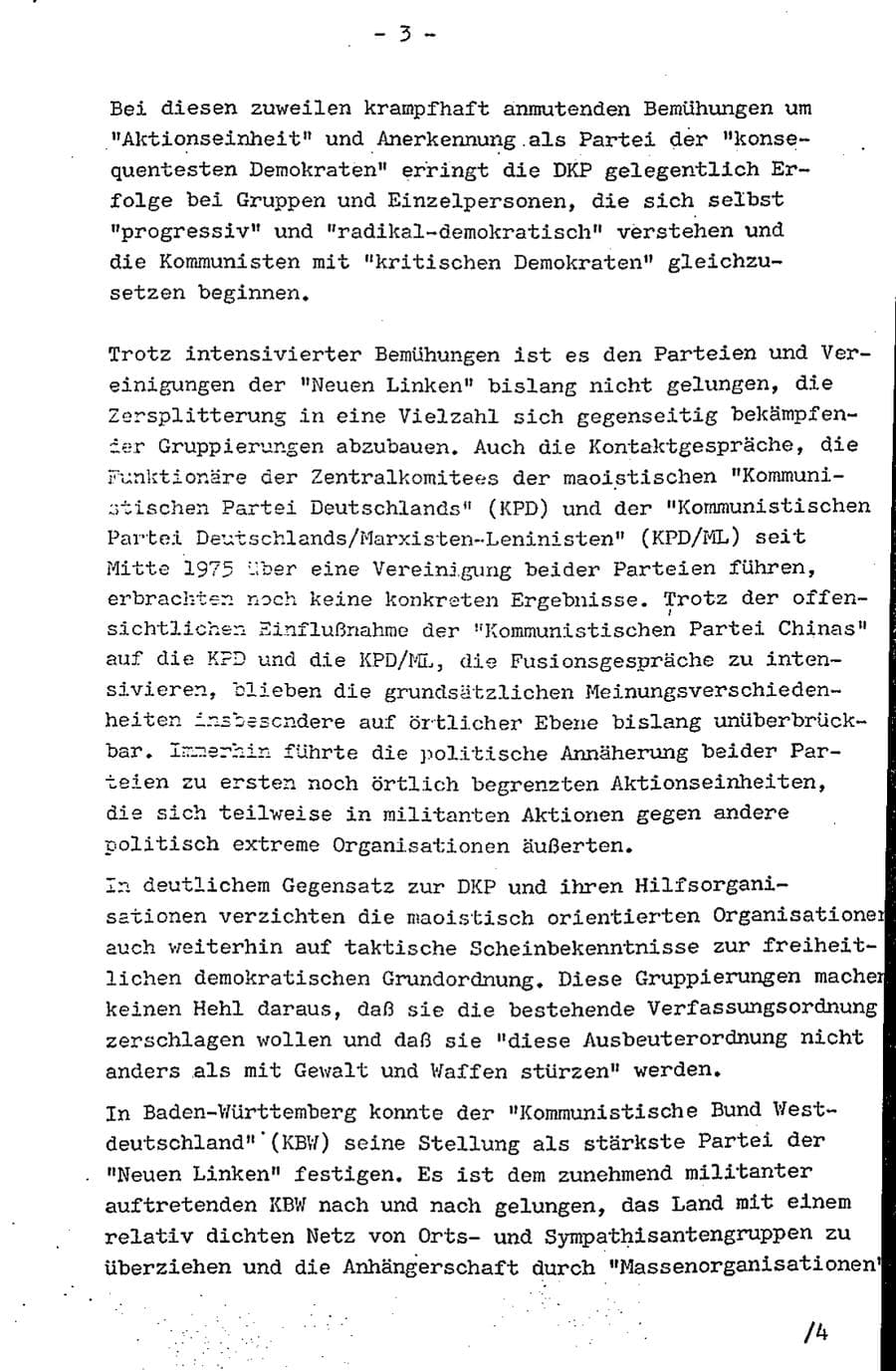 Seite 8 des Verfassungsschutzbericht 1975 Baden-Württemberg