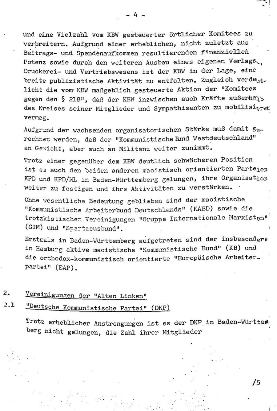 Seite 9 des Verfassungsschutzbericht 1975 Baden-Württemberg