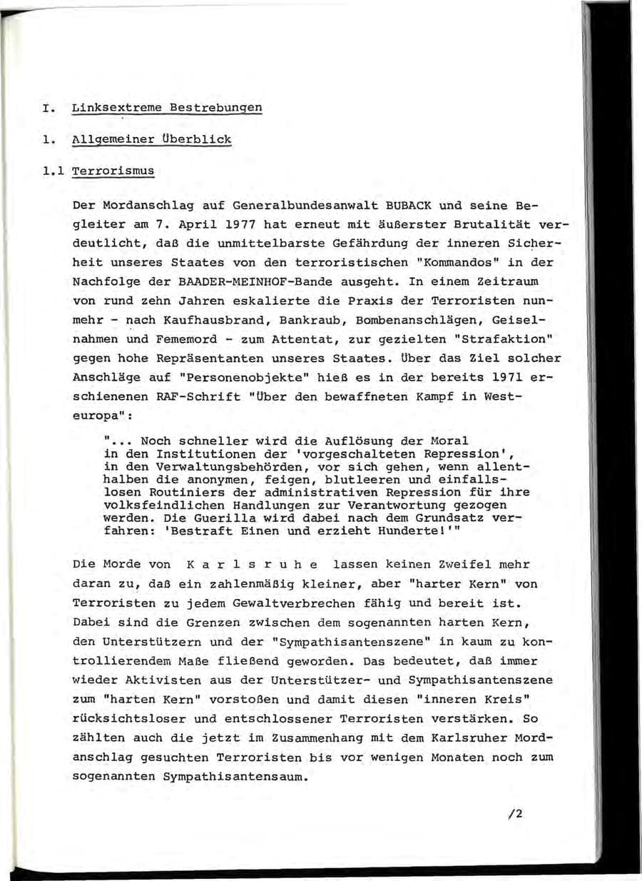 Seite 11 des Verfassungsschutzbericht 1976 Baden-Württemberg