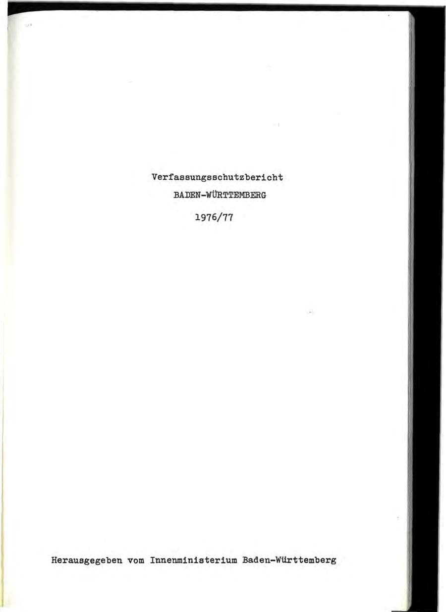 Seite 3 des Verfassungsschutzbericht 1976 Baden-Württemberg