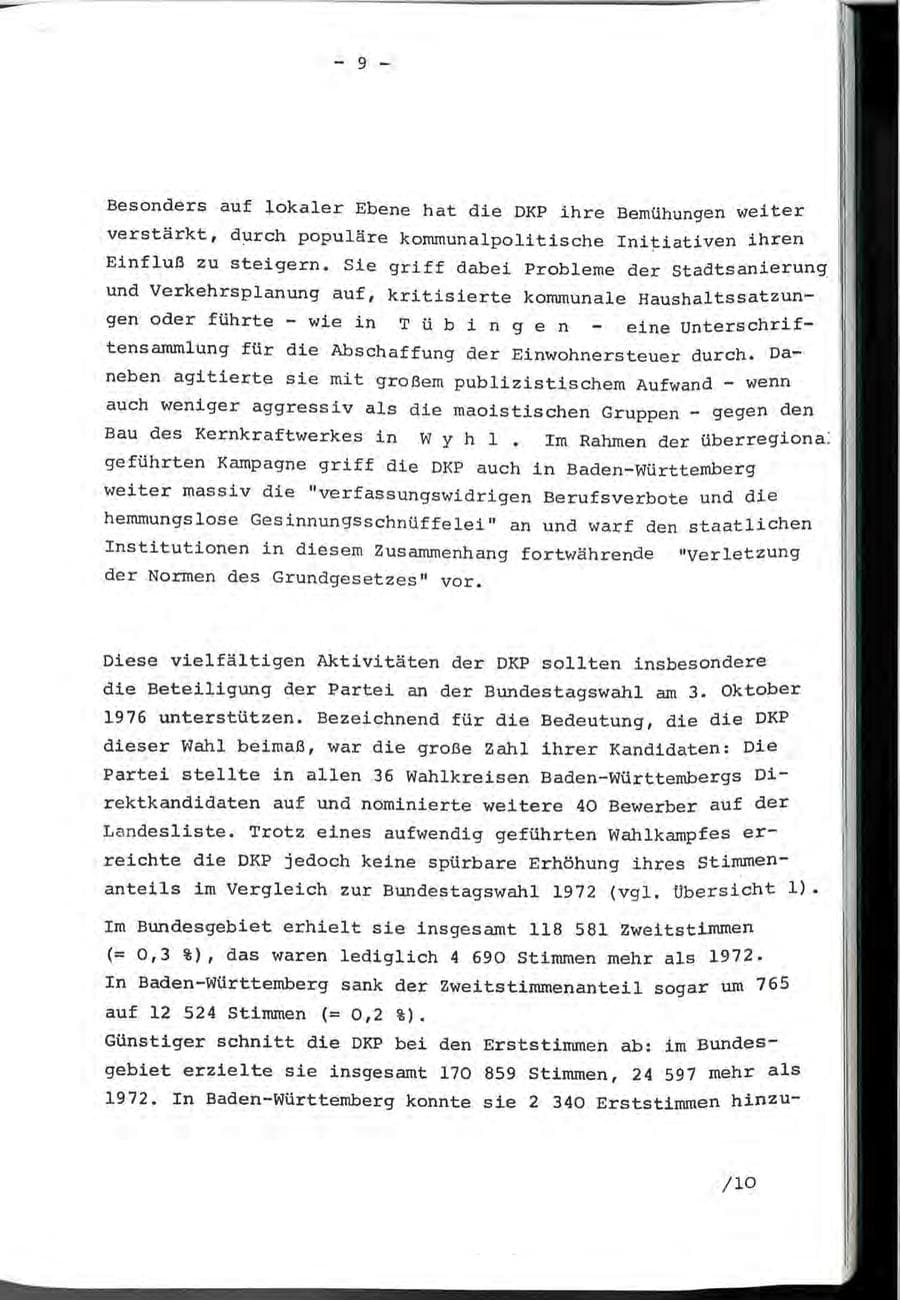 Seite 21 des Verfassungsschutzbericht 1976 Baden-Württemberg