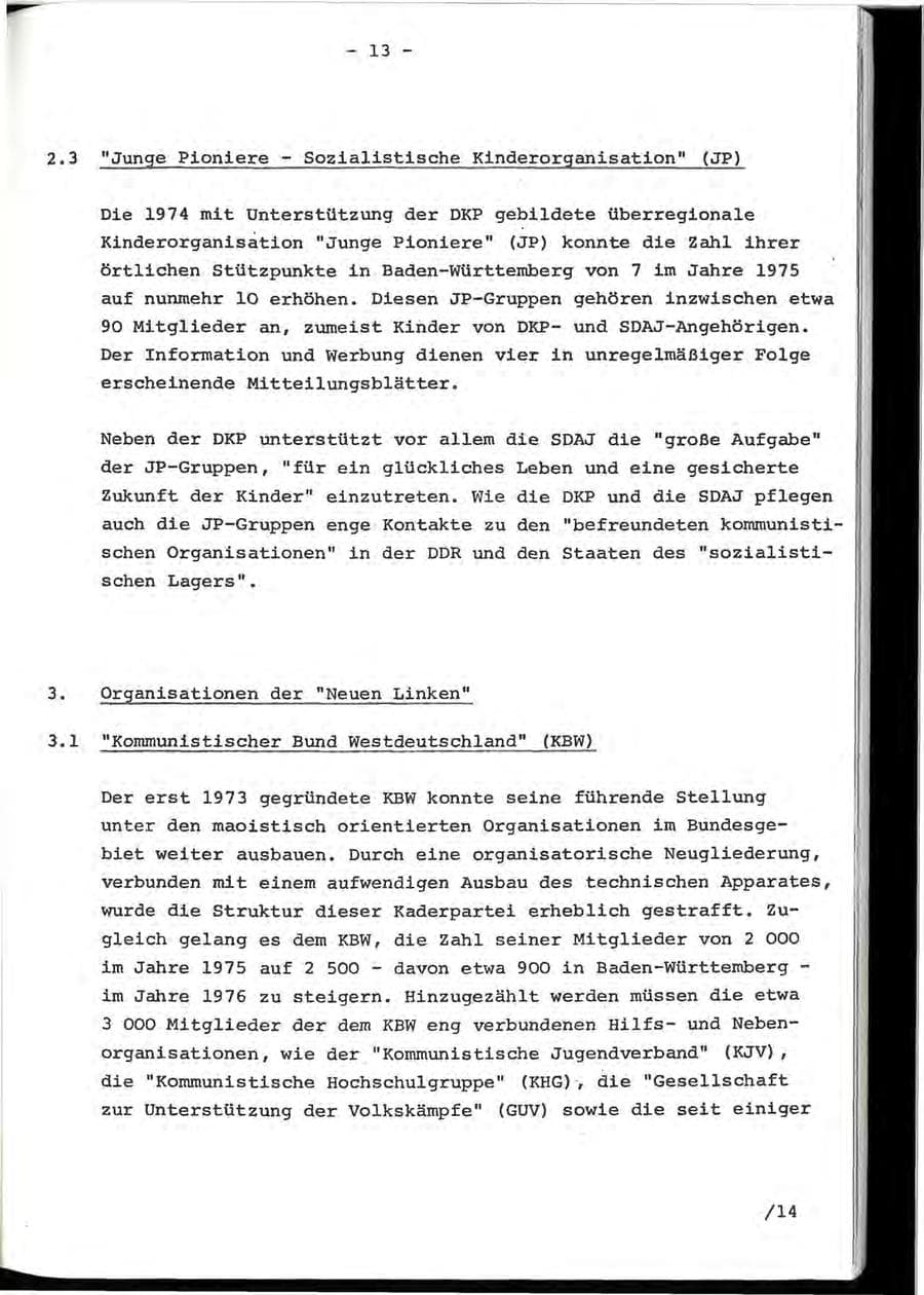 Seite 27 des Verfassungsschutzbericht 1976 Baden-Württemberg