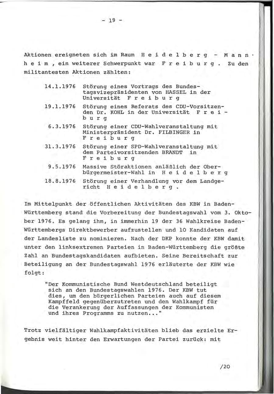 Seite 37 des Verfassungsschutzbericht 1976 Baden-Württemberg