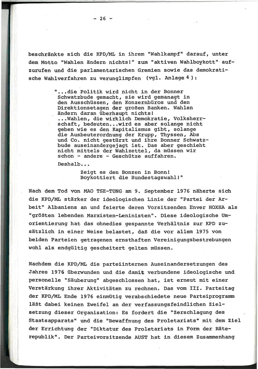 Seite 48 des Verfassungsschutzbericht 1976 Baden-Württemberg