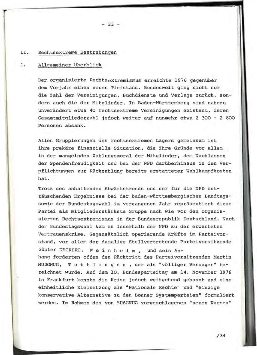 Seite 61 des Verfassungsschutzbericht 1976 Baden-Württemberg