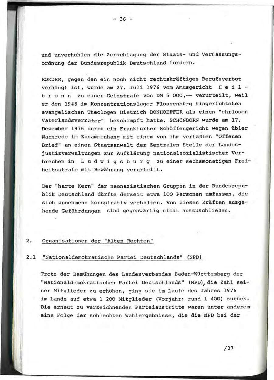 Seite 64 des Verfassungsschutzbericht 1976 Baden-Württemberg