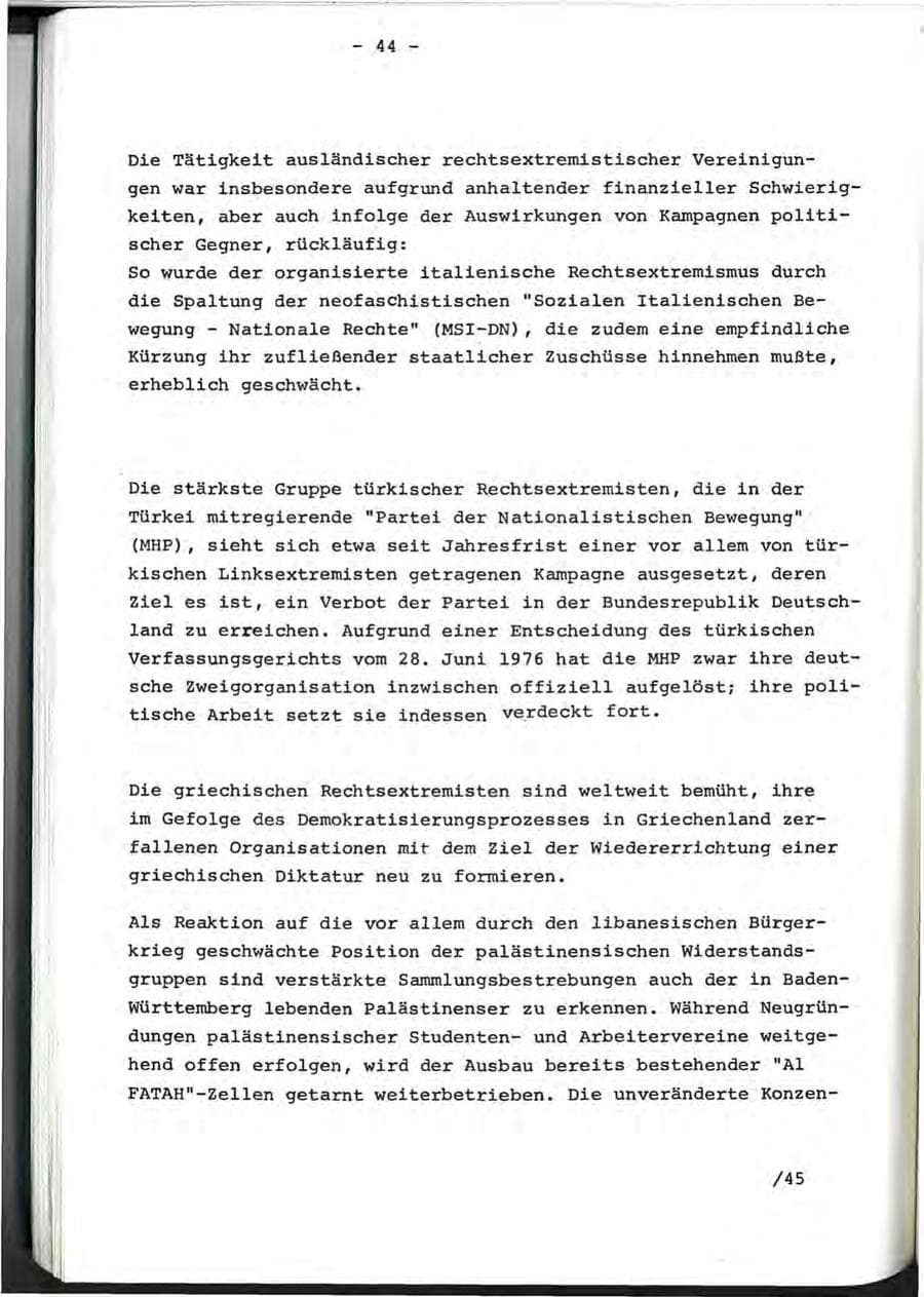 Seite 82 des Verfassungsschutzbericht 1976 Baden-Württemberg