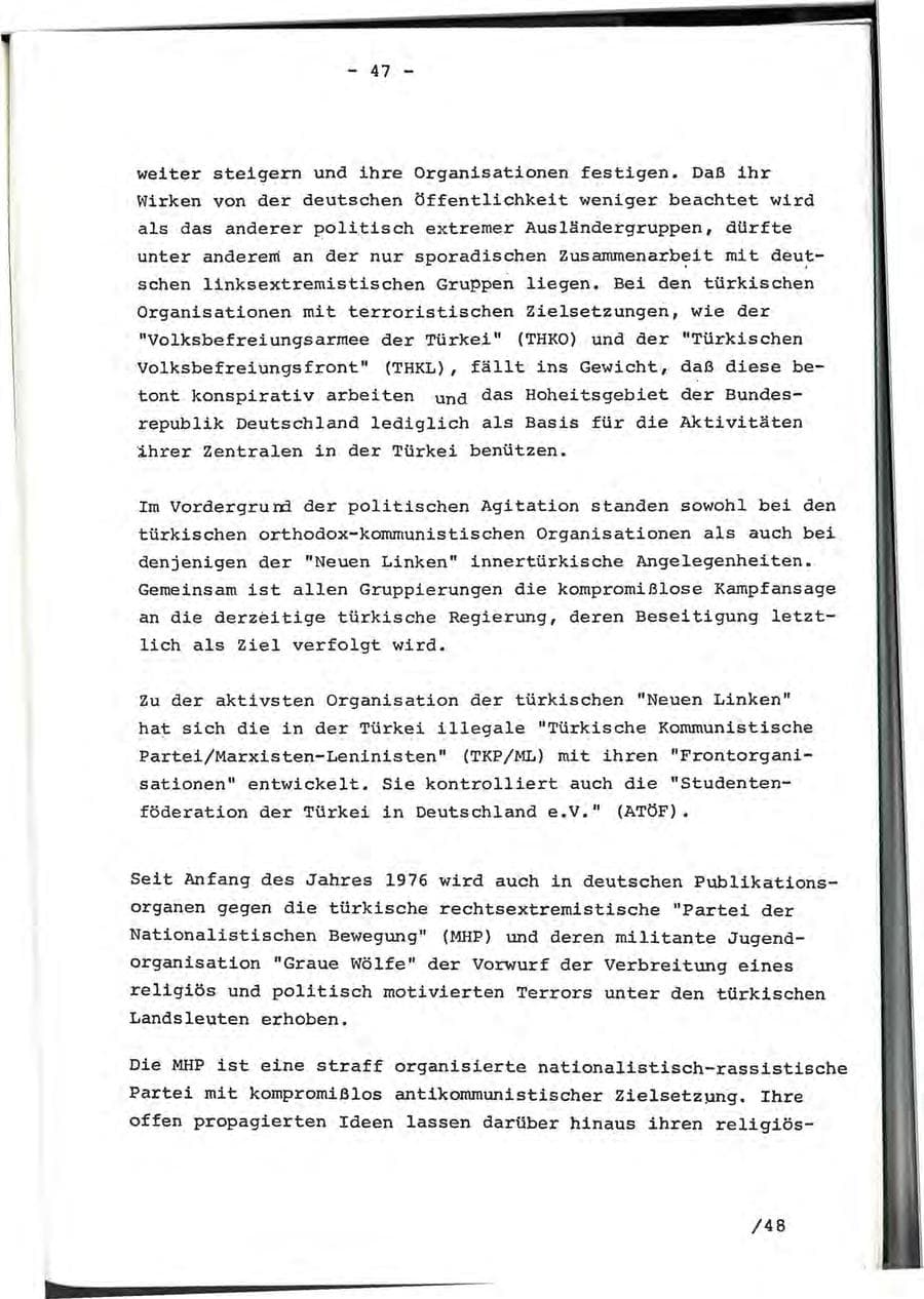 Seite 85 des Verfassungsschutzbericht 1976 Baden-Württemberg