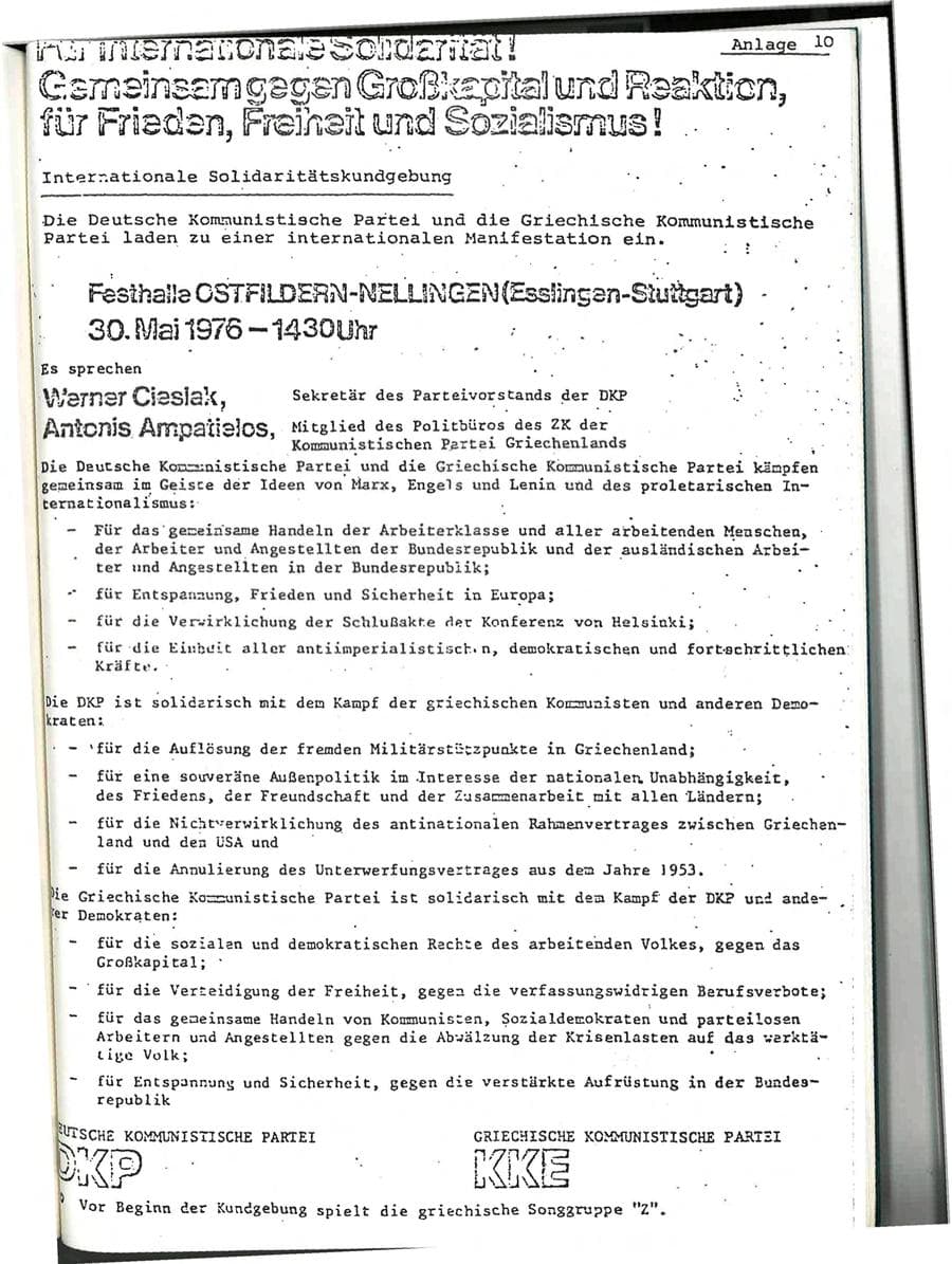 Seite 87 des Verfassungsschutzbericht 1976 Baden-Württemberg