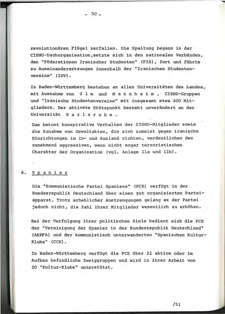 Seite 90 des Verfassungsschutzbericht 1976 Baden-Württemberg