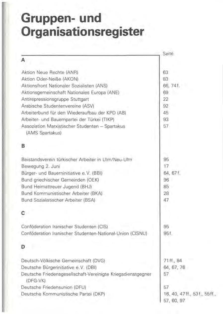 Seite 107 des Verfassungsschutzbericht 1978 Baden-Württemberg