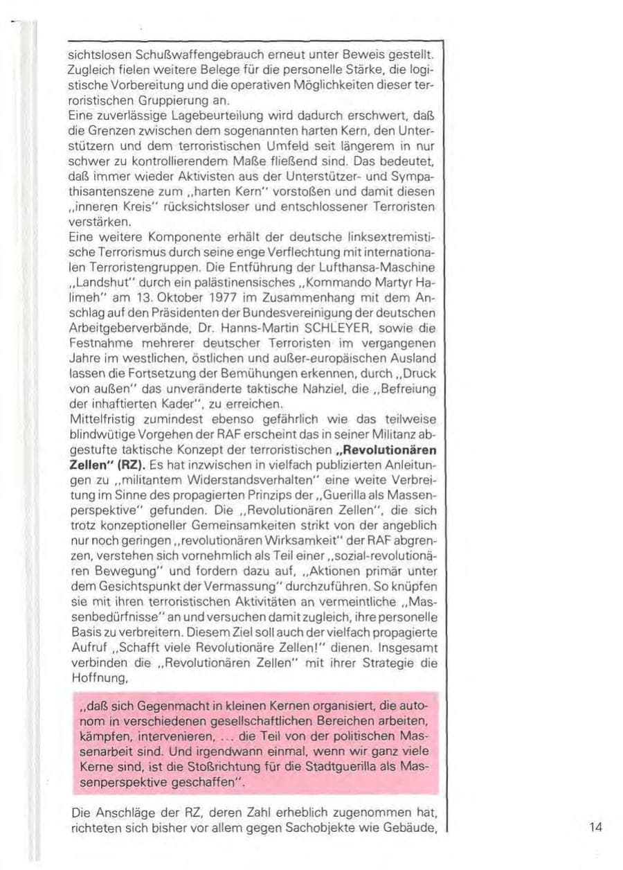 Seite 17 des Verfassungsschutzbericht 1978 Baden-Württemberg