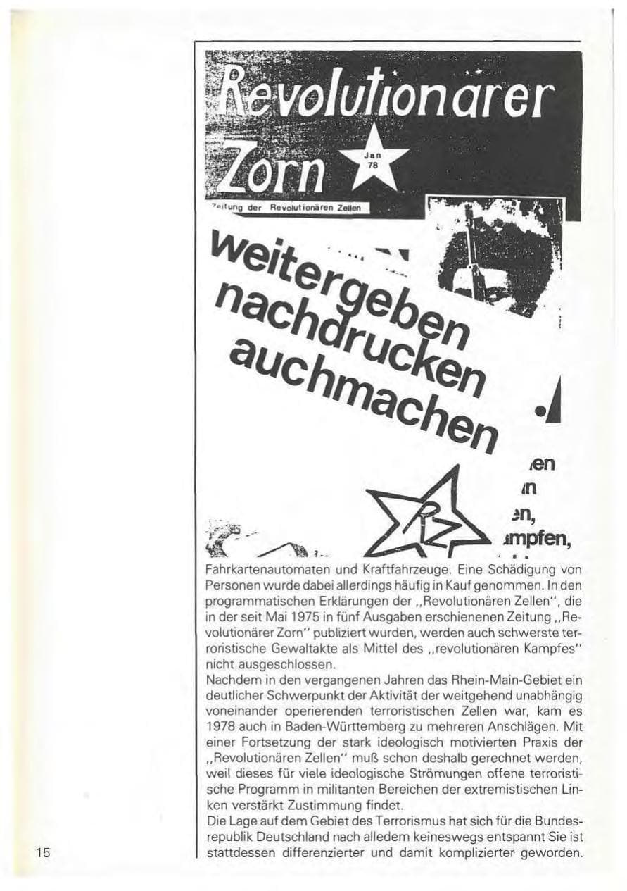 Seite 18 des Verfassungsschutzbericht 1978 Baden-Württemberg